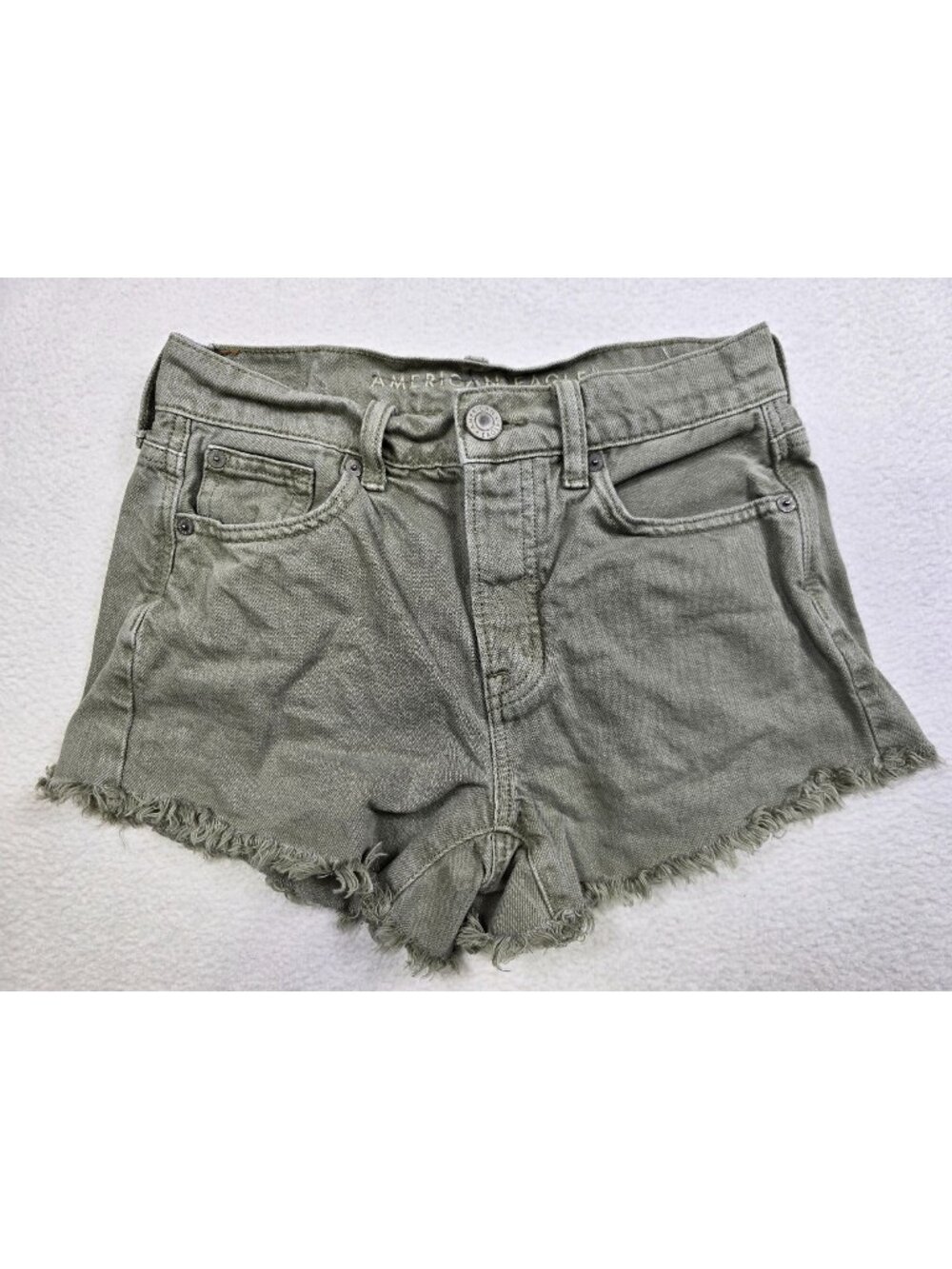 American Eagle Hi-Rise Festival Midi Shorts Size 00 Green